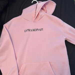 Size small pink and black graphic hoodie